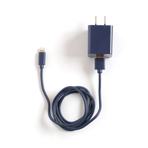 OUTLET★ AC充電器USB2ポート Lightningケーブル付属 (QL-029 /PK/BL)