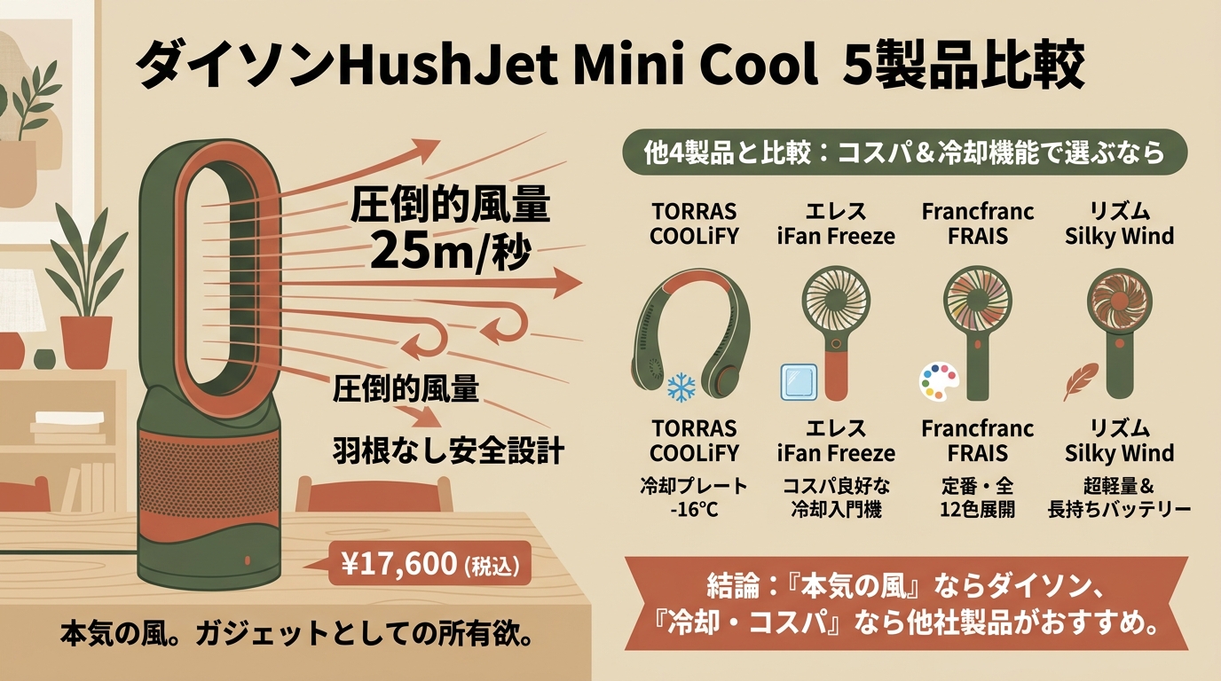 ダイソンHushJet Mini Cool｜5製品比較 アイキャッチ（PC用）